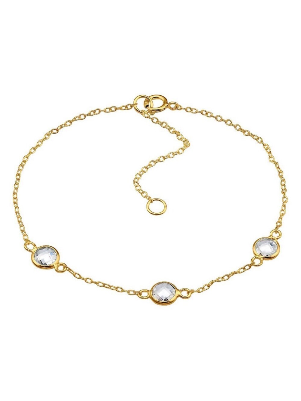 14K Gold Vermeil Crystal Bracelet | CZ Chain Bracelet